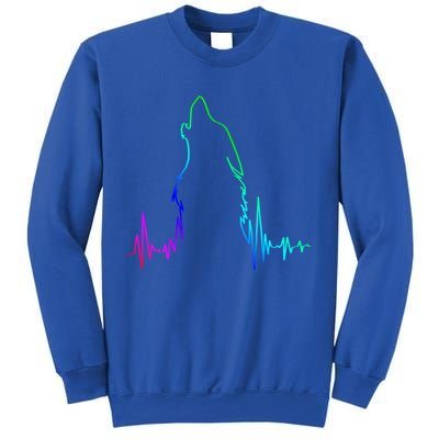 Howling Wolf Heartbeat Gift Spirit Animal Wolf Gift Sweatshirt
