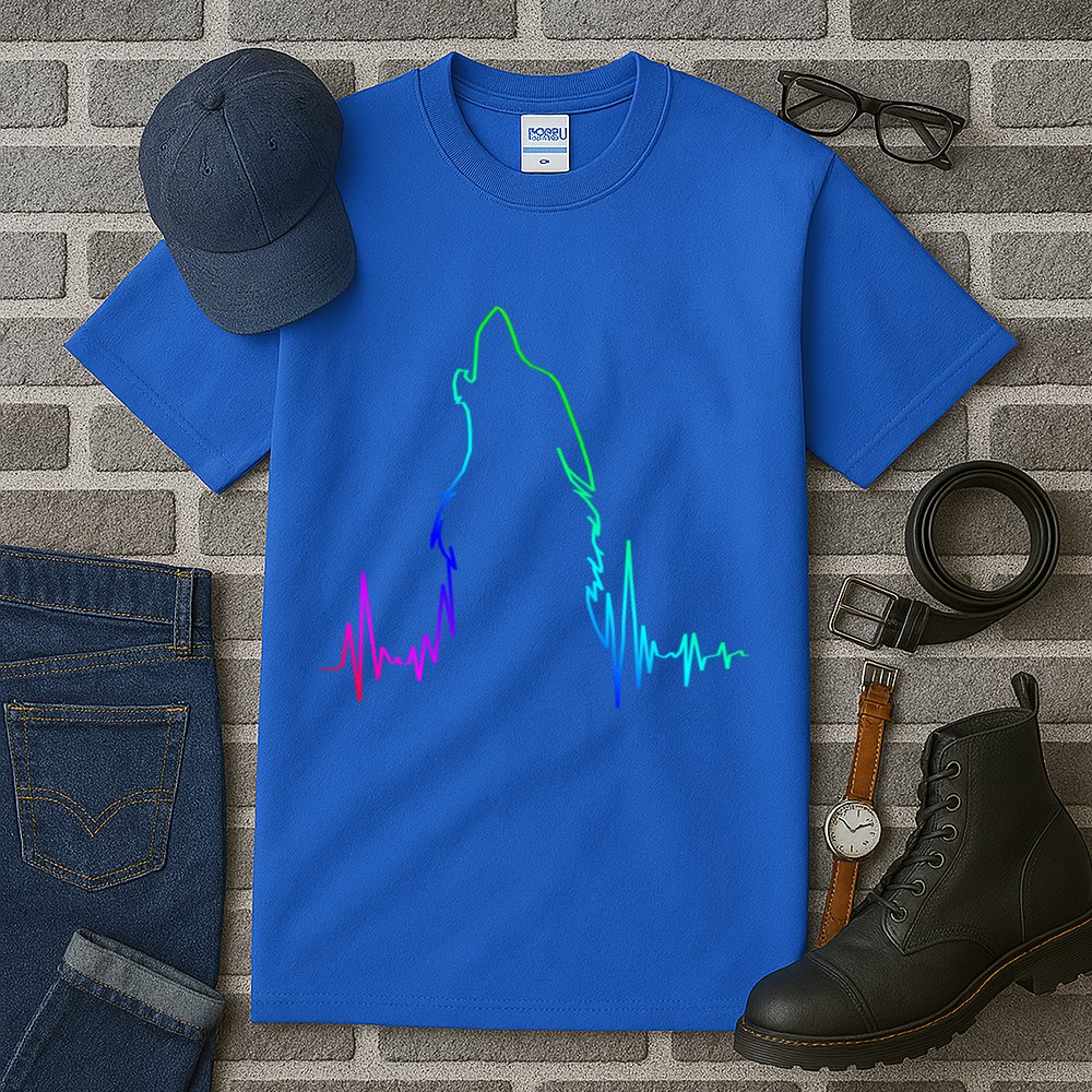 Howling Wolf Heartbeat Gift Spirit Animal Wolf Gift Tall T-Shirt
