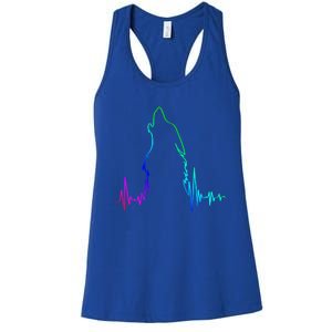 Howling Wolf Heartbeat Gift Spirit Animal Wolf Gift Women's Racerback Tank