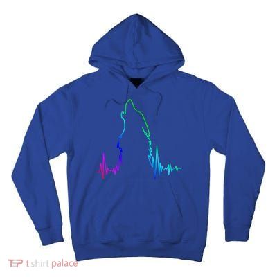 Howling Wolf Heartbeat Gift Spirit Animal Wolf Gift Tall Hoodie