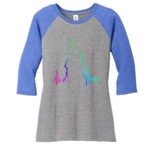 Howling Wolf Heartbeat Gift Spirit Animal Wolf Gift Women's Tri-Blend 3/4-Sleeve Raglan Shirt