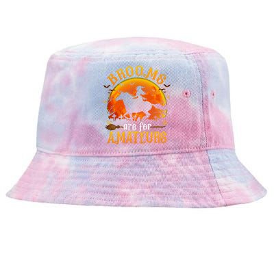 Horses Witch Halloween Funny Brooms Are For Amateurs Tie-Dyed Bucket Hat