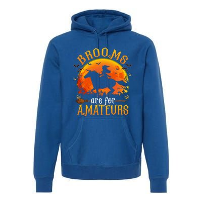 Horses Witch Halloween Funny Brooms Are For Amateurs Premium Hoodie