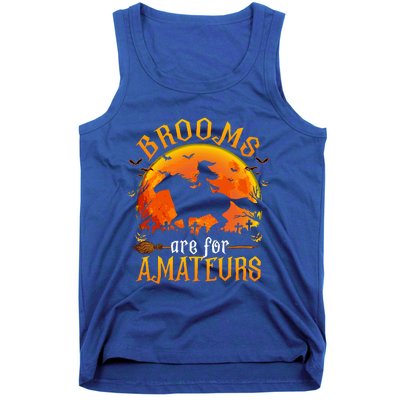 Horses Witch Halloween Funny Brooms Are For Amateurs Tank Top