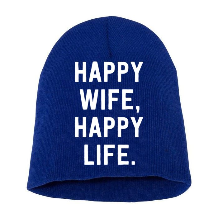 Happy Wife Happy Life Gift Mom Life Sayings Gift Short Acrylic Beanie