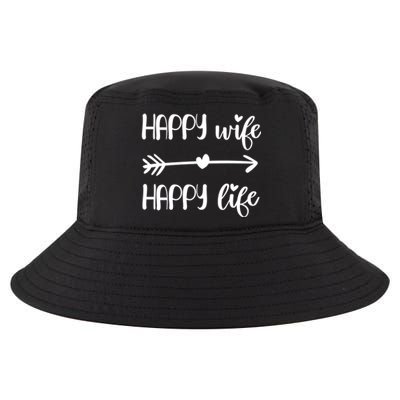 Happy Wife Happy Life Brides Gift For Wives From Husband Cute Gift Cool Comfort Performance Bucket Hat