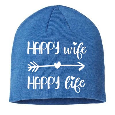 Happy Wife Happy Life Brides Gift For Wives From Husband Cute Gift Sustainable Beanie