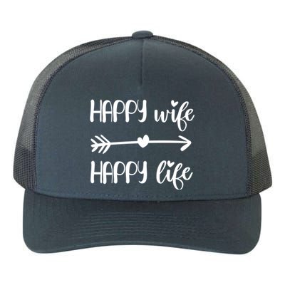 Happy Wife Happy Life Brides Gift For Wives From Husband Cute Gift Yupoong Adult 5-Panel Trucker Hat