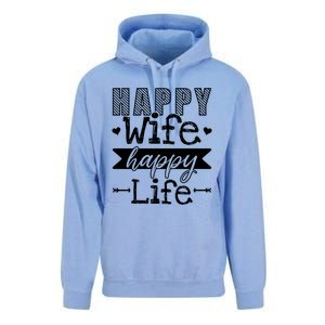 Happy Wife Happy Life Funny Wives Saying Cool Gift Unisex Surf Hoodie