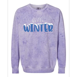 Hello Winter Holiday Season Colorblast Crewneck Sweatshirt