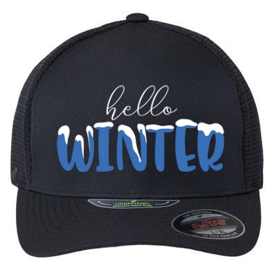 Hello Winter Holiday Season Flexfit Unipanel Trucker Cap