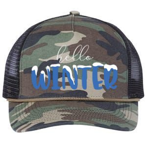 Hello Winter Holiday Season Retro Rope Trucker Hat Cap