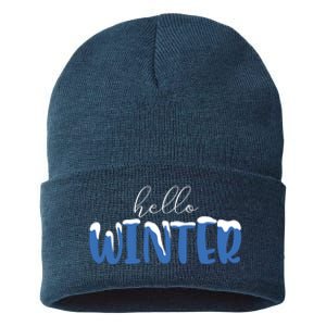 Hello Winter Holiday Season Sustainable Knit Beanie