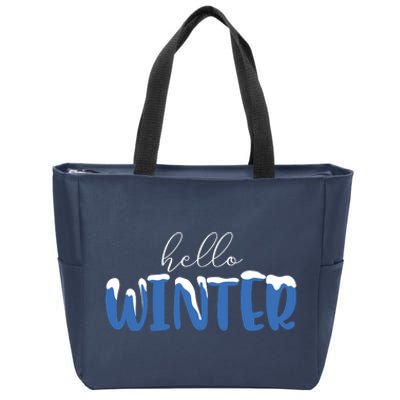 Hello Winter Holiday Season Zip Tote Bag