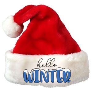 Hello Winter Holiday Season Premium Christmas Santa Hat