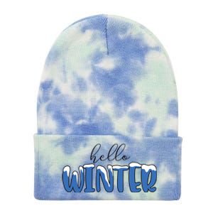 Hello Winter Holiday Season Tie Dye 12in Knit Beanie