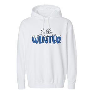 Hello Winter Holiday Season Garment-Dyed Fleece Hoodie