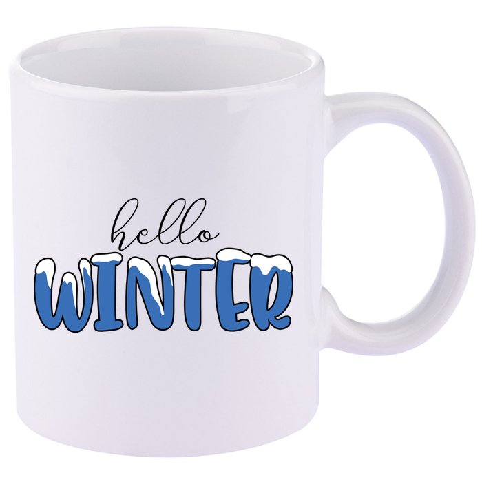 Hello Winter Holiday Season 11oz C Handle Ceramic Mug