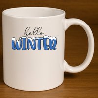Hello Winter Holiday Season 11oz C Handle Ceramic Mug