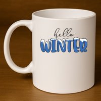 Hello Winter Holiday Season 11oz C Handle Ceramic Mug