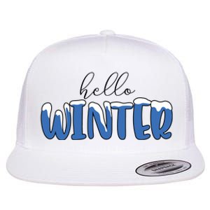 Hello Winter Holiday Season Flat Bill Trucker Hat