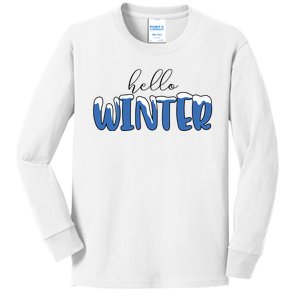 Hello Winter Holiday Season Kids Long Sleeve Shirt