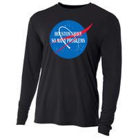 Houston We Have So Many Problems Funny Cooling Performance Long Sleeve Crew