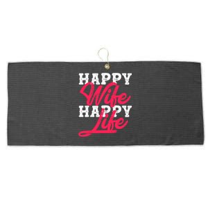 Happy Wife Happy Life Happy Wife Happy Life Gift Large Microfiber Waffle Golf Towel