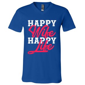 Happy Wife Happy Life Happy Wife Happy Life Gift V-Neck T-Shirt