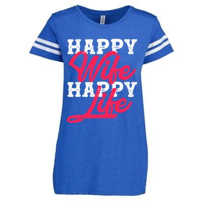 Happy Wife Happy Life Happy Wife Happy Life Gift Enza Ladies Jersey Football T-Shirt