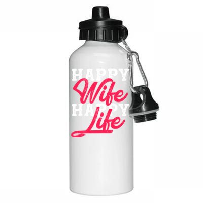 Happy Wife Happy Life Happy Wife Happy Life Gift Aluminum Water Bottle 