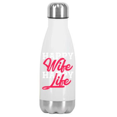 Happy Wife Happy Life Happy Wife Happy Life Gift Stainless Steel Insulated Water Bottle