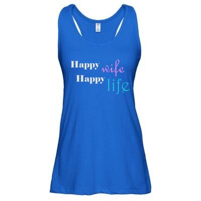 Happy Wife Happy Life Is For A Perfect Relationship Gift Ladies Essential Flowy Tank