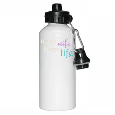 Happy Wife Happy Life Is For A Perfect Relationship Gift Aluminum Water Bottle