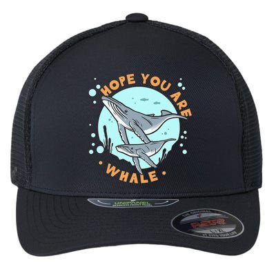 Humpback Whale Hope You Are Whale Funny Marine Biologist Flexfit Unipanel Trucker Cap