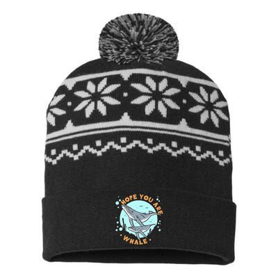 Humpback Whale Hope You Are Whale Funny Marine Biologist USA-Made Snowflake Beanie