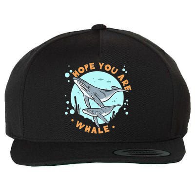 Humpback Whale Hope You Are Whale Funny Marine Biologist Wool Snapback Cap