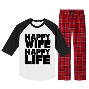 Happy Wife Happy Life Gift Raglan Sleeve Pajama Set