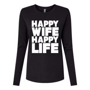 Happy Wife Happy Life Meaningful Gift Womens Cotton Relaxed Long Sleeve T-Shirt