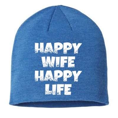 Happy Wife Happy Life Gift Sustainable Beanie