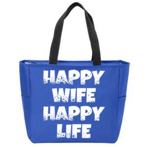 Happy Wife Happy Life Gift Zip Tote Bag