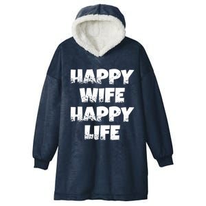 Happy Wife Happy Life Gift Hooded Wearable Blanket