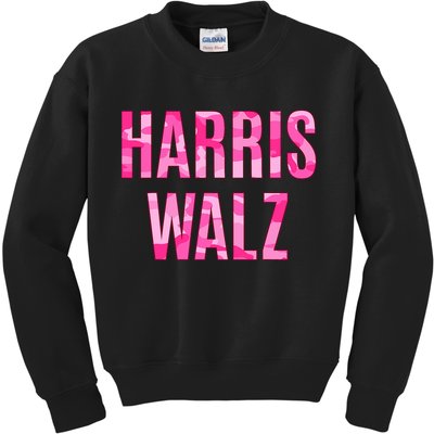 Harris Walz Hunting Camouflage Camo Kids Sweatshirt