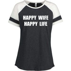 Happy Wife Happy Life Funny Gift Enza Ladies Jersey Colorblock Tee