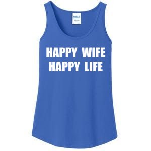 Happy Wife Happy Life Funny Gift Ladies Essential Tank