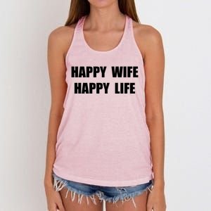 Happy Wife Happy Life Funny Gift Women's Knotted Racerback Tank