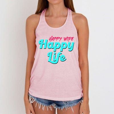 Happy Wife Happy Life Great Gift Women's Knotted Racerback Tank