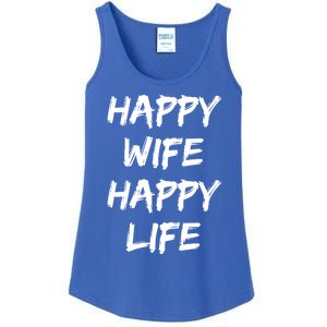 Happy Wife Happy Life Gift Ladies Essential Tank