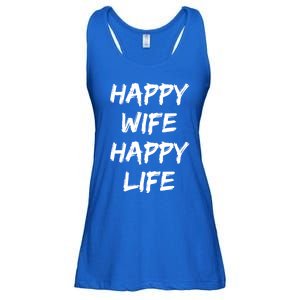 Happy Wife Happy Life Gift Ladies Essential Flowy Tank