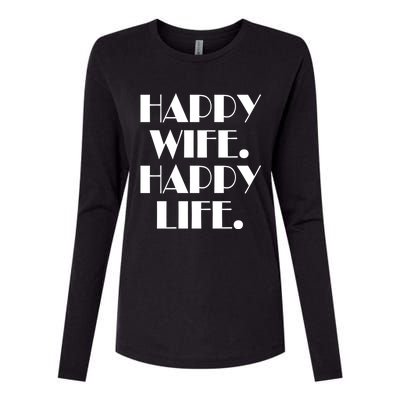 Happy Wife Happy Life Gift Womens Cotton Relaxed Long Sleeve T-Shirt